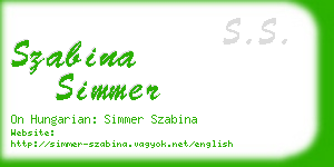 szabina simmer business card